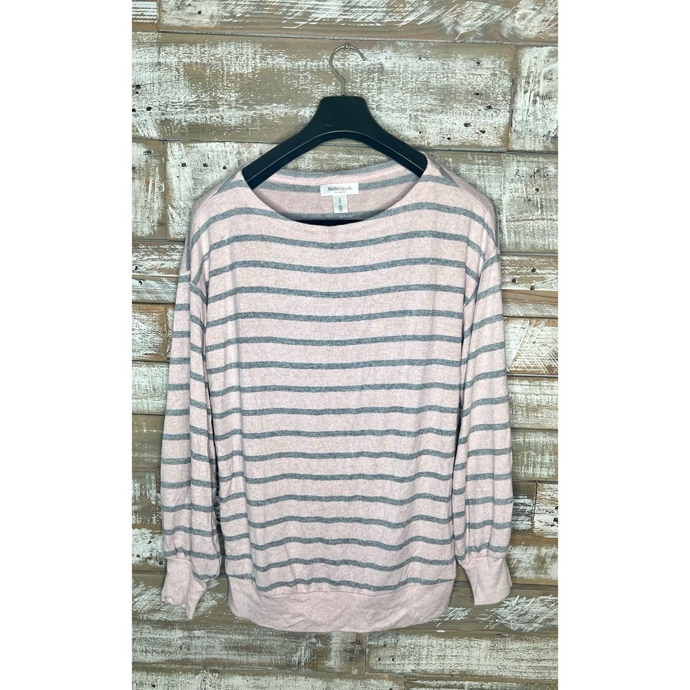 Motherhood Maternity womens‎ striped pink sweater long sleeved M